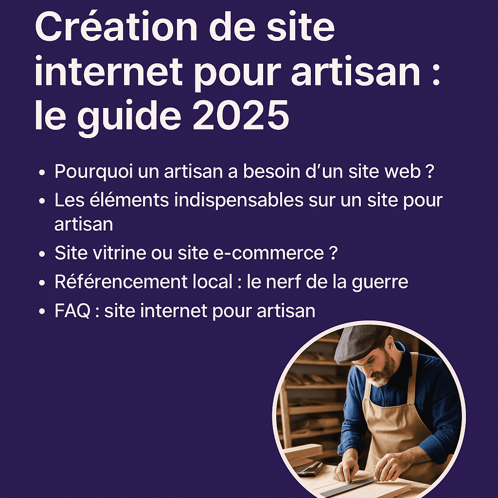 Création de site internet pour artisan : le guide 2025